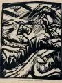 Frühlingslandschaft by Erich Heckel, 1913, Holzschnitt, offered Jun 2019