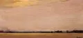 Hans-Peter Hund, Rosafarbener Himmel, 1983, Aquarell auf strukturiertem Papier