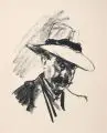 Max Liebermann, Selbstbildnis mit Strohhut, 1917, Lithografie auf festem Papier