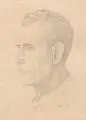 Erich Lindenau, Maler Tröger, Bleistiftzeichnung auf festem Papier