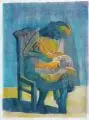 Markus Retzlaff, Stillende Mutter, 1994/1995, Farbholzschnitt auf Bütten