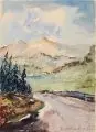 Fritz Zolnhofer, Voralpenlandschaft. Mitte 20. Jh, Aquarell auf Bütten