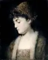 Hermann Schneider, (zugeschr.), Bildnis einer Dame mit Kopfschmuck. Spätes 19. Jh, Öl auf Holz