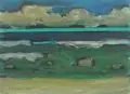 Peter Schettler, Ostsee, 1984, Öl auf Hartfaser
