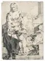 Sébastian Bourdon, L'enfant Jésus foulant aux pieds le péché, 1640-1650, Radierung auf Bütten
