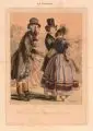 Paul Gavarni, Le Carneval, Lithografie, koloriert und partiell eiweißgehöht, auf Papier