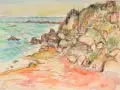 Tina Bauer-Pezellen, Bulgarien, Schwarzes Meer, Felsiger Strand