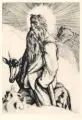Erich Erler, Winter, Kaltnadelradierung auf leicht gelblichem Kupferdruckkarton
