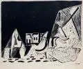 Werner Gilles, Die drei Clowns, 1947, Lithografie auf wolkigem Velin