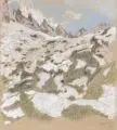 Hans Richard Heinmann, Kaunergrat, Pastellkreidezeichnung auf bräunlichem Papier