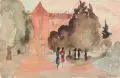 Im Schlosspark by Gussy Hippold-Ahnert, 1966, Aquarell über Grafitzeichnung, offered Mar 2019