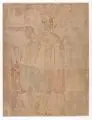 Günter Horlbeck, Alter Dresdener Kunstverein, 1981, Farbradierung in Braun und Hellgrün auf kräftigem "Hahnemühle"-Bütten