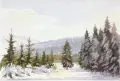 Karl Hübschmann, Winter im Erzgebirge. 1. Viertel 20. Jh, Aquarell auf Aquarellpapier