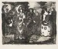 Joachim John, flamenco, Lithografie und Farblithografie auf strukturiertem Velin