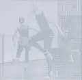 Jean Kirsten, Tanzszene, 2018, Tintenstrahldruck auf perforierter Werbeplane