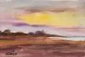 Kurt Klamann, Abendstimmung am Bodden, 1980, Aquarell auf Aquarellpapier