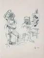 The Action Painter by Oskar Kokoschka, 1959, Farblithografie auf Bütten mit dem Wasserzeichen der "Griffelkunst", offered Mar 2019