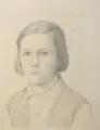 Erich Lindenau, Rosemarie, Bleistiftzeichnung auf gelblichem Papier/ Farbstiftzeichnung auf rötlichem Papier