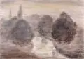 Ernst Lewinger, Bachlauf, 1993, Farbige Pastellkreide