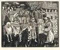 Gerhard Opitz, Ankunft in Bethlehem, Holzschnitte auf Maschinenbütten