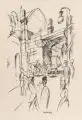 Wilhelm Schmid, Bahnhof Friedrichstraße, Lithografie auf Maschinenbütten