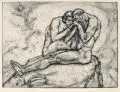 Alois Kolb, Freunde Graphischer Kunst Leipzig, 1920, Jeweils in Blei unterhalb der Darstellung re. signiert, eine Arbeit dort datiert sowie li. betitelt. a) Friedrich August Weinzheimer "Liebespaar" 1920, Radierun
