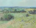 Grüne Landschaft am Meer by Friedrich Eisel, Öl auf Hartfaser, offered Mar 2018
