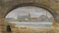 Karl Naumann, Dresden - Altstadt durch die Marienbrücke gesehen, 1906, Öl auf Leinwand