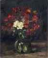 Georg Oehme, Stillleben mit weißen Rosen und dunkelrotem Goldlack. 1930er Jahre