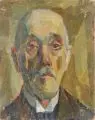 Alfred Schütze, Der Vater des Künstlers, 1919, Öl auf Malpappe