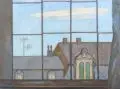 Günther Torges, Atelierfenster, Öl auf Hartfaser