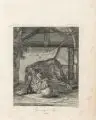 Johann Elias Ridinger, Ein erzürnter Löwe, 1738-1740, Radierung auf Bütten