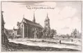 Martin Zeiller, Prosp. de L'Eglise St. Martin de Champs, Radierung auf Bütten