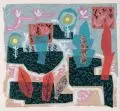 Elisabeth Ahnert, Sommerlicher Garten. Wohl 1960er Jahre, Collage (verschiedene Papiere und Deckfarben) auf leichtem Karton