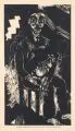 Heinrich Campendonk, Sitzender Mann mit Katze auf dem Schoß, 1919, Holzschnitt auf Velin