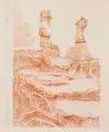 Walter Herzog, Herkulessäulen, Lithografie auf Maschinenbütten / Radierung mit Plattenton auf strukturiertem Velin