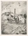 Erhard Hippold, Radebeuler Landschaft mit Haus und Schornstein