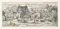Erhard Hippold, Radebeul - Blick auf das Bennoschlösschen, 1937, Radierung mit Plattenton auf Kupferdruckpapier