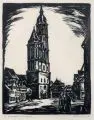 Rudolf Koch, Sechs Dorf- und Kirchendarstellungen aus der Umgebung von Braunschweig. 1930er Jahre, Holzschnitte auf Japan