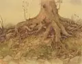 Erich Lindenau, Wiesenstück mit Baumwurzel