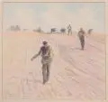 Karl Paul, Sämann, 1921, Farbkreidezeichnung