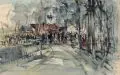 Richard Pusch, Sommerfest (Osterzgebirge), 1947, Aquarell auf Papier