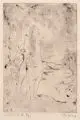 Otto Schubert, Akte am Fluß (Badende). Wohl 1920er Jahre, Kaltnadelradierung mit Plattenton auf kräftigem Kupferdruckpapier