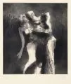 Peter Schnürpel, Du küßt, 1980, Vernis mou mit Aquatinta auf kräftigem Bütten