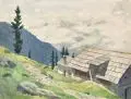 Alfred Schütze, Vor dem Drösental (Haus mit Steinen und Fichten)