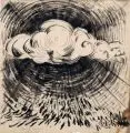 Wilhelm Edmund Schuchardt, Expressionistische Landschaft, 1923, Feder- und Pinselzeichnung in schwarzer Tusche über Kohlestiftzeichnung