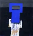 Andreas Hanske, Arde VIII, 1991, Tempera, Papier und Holz (mit Draht montiert) auf textilem Bildträger