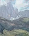 Carl Hilmers, Dolomiten, Öl auf Malpappe