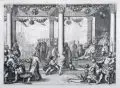Domenico Rossetti, Ambasciadori spediti dal Senato all' Imperatore Federico […], 1720, Radierung und Kupferstich auf kräftigem Bütten mit Wasserzeichen (nicht identifiziert)