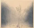 Eberhard Göschel, Gegenlicht, 1988, Kassette mit zwölf Farbradierungen auf Japan und einem gefaltetem Textblatt (fest im Deckel montiert) mit der Erzählung "Sonnenfinsternis" von Adalbert Stifter